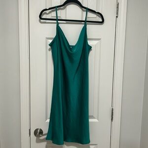 J for Justify. Green mini slip dress. Size M.